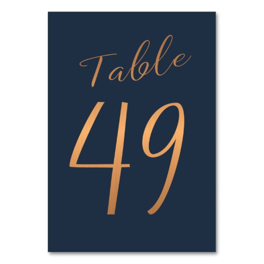 Numéro De Table Mariage rose or cuivre parties scintillant marine  (Par défaut)