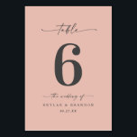 Numéro De Table Mariage rose pâle transparent couleur solide simpl<br><div class="desc">Simple Couleur Solide Dusty Blush rose Mariage Dîner Numéros de table. Cette Table Card chic et moderne est simple classique et élégant avec une couleur arrière - plan unie et une jolie police de calligraphie de script avec queues. Montré dans la Chic Dusty Blush Pink Colorway. Disponible en plusieurs options...</div>