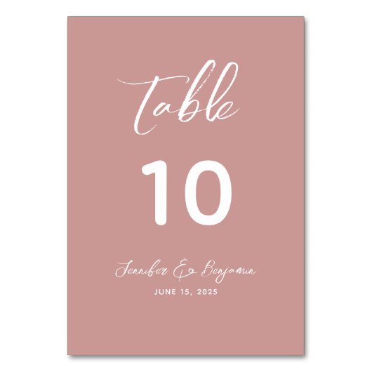 Numéro De Table Mariage Rose Poussiéreux (Par défaut)