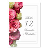 Numéro De Table Mariage rose rose (Dos)