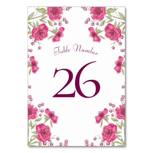 Numéro De Table Mariage Rose Rose Clair (Dos)