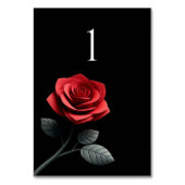 Numéro de table mariage - Rose rouge simple - (Dos)