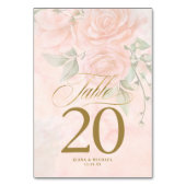 Numéro De Table Mariage Rose souple ID828 (Dos)