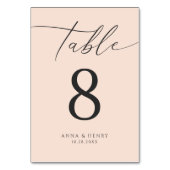 Numéro De Table Mariage rose vif moderne (Par défaut)