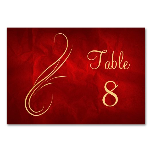 Numéro De Table Mariage rouge brillant (Devant)