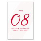 Numéro De Table Mariage Rouge Cerise (Par défaut)