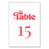 Numéro De Table Mariage rouge et blanc rétro moderne (Par défaut)