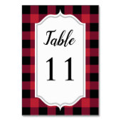 Numéro De Table Mariage rouge noir classique à Buffalo Plaid Check (Par défaut)
