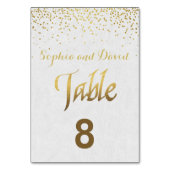 Numéro De Table Mariage Royal Gold Foil personnalisé NUMÉRO DE TAB (Dos)