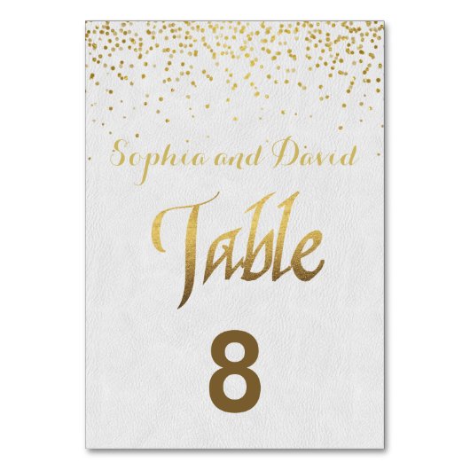 Numéro De Table Mariage Royal Gold Foil personnalisé NUMÉRO DE TAB (Par défaut)