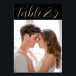Numéro De Table Mariage Rustic Black Chalkboard<br><div class="desc">Le design comporte du texte de numéro de tableau blanc sur un arrière - plan rustique de style tableau noir. Pour customiser : tapez le numéro du tableau,  cliquez sur "modifier" par la photo par défaut pour télécharger votre propre photo.</div>