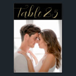 Numéro De Table Mariage Rustic Black Chalkboard<br><div class="desc">Le design comporte du texte de numéro de tableau blanc sur un arrière - plan rustique de style tableau noir. Pour customiser : tapez le numéro du tableau,  cliquez sur "modifier" par la photo par défaut pour télécharger votre propre photo.</div>