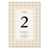 Numéro De Table Mariage rustique à carreaux marron classique Cappu (Par défaut)