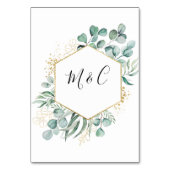 Numéro De Table Mariage Rustique avec Verdure d'Eucalyptus (Dos)