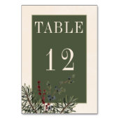 Numéro De Table Mariage Rustique de baies d'hiver et de crème de p (Par défaut)