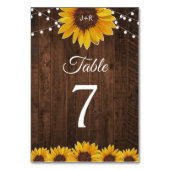 Numéro De Table Mariage Rustique de chaîne de tournesol (Dos)