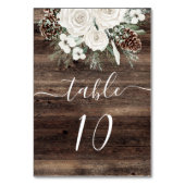 Numéro De Table Mariage rustique de pin d'hiver (Dos)