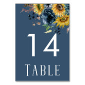 Numéro De Table Mariage Rustique Dusty Blue Sunflowers (Par défaut)