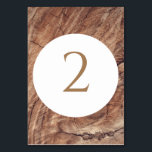 Numéro De Table Mariage rustique en bois<br><div class="desc">Ce design est orné d'un arrière - plan en bois rustique. L'arrière - plan en bois brun simple est complété par le texte blanc et l'élément central moderne et propre qui encercle le titre. Les tons marrons du grain de bois créent une atmosphère rustique de jardin boisé de campagne. Numéro...</div>