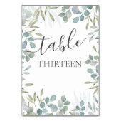 Numéro De Table Mariage Rustique Eucalyptus Vert Sauge  (Par défaut)