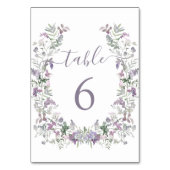 Numéro De Table Mariage rustique lavande violette fleurie (Par défaut)