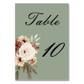 Numéro De Table Mariage Sage Green Boho (Dos)