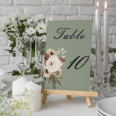 Numéro De Table Mariage Sage Green Boho