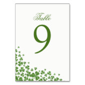 Numéro De Table Mariage Shamrock irlandais vert (Dos)