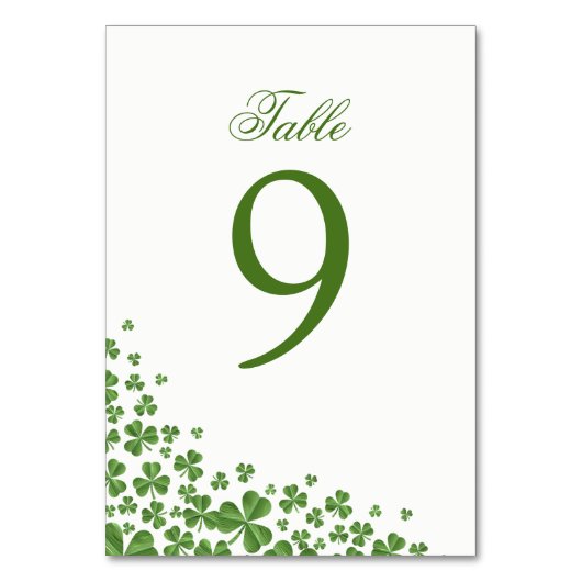 Numéro De Table Mariage Shamrock irlandais vert (Par défaut)