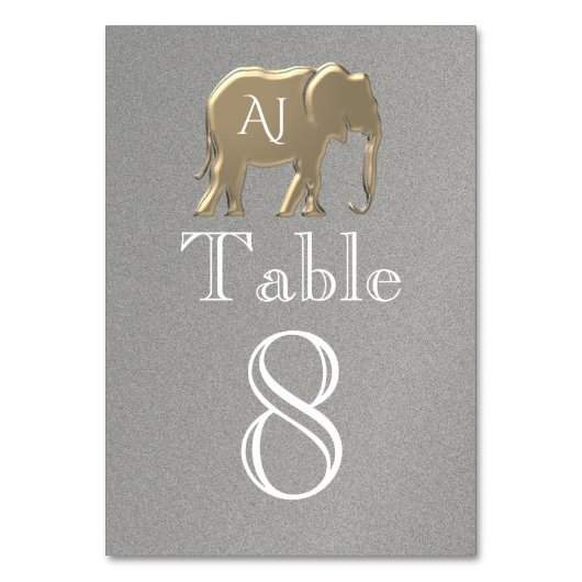 Numéro De Table Mariage Silver Gold Elephant (Par défaut)