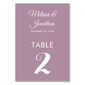 Numéro De Table Mariage simple blanc blanc poussiéreux et élégant (Dos)