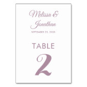 Numéro De Table Mariage simple blanc blanc poussiéreux et élégant (Dos)