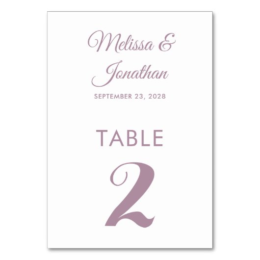 Numéro De Table Mariage simple blanc blanc poussiéreux et élégant (Par défaut)