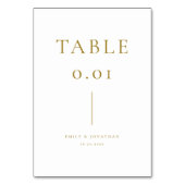 Numéro De Table Mariage simple Champagne blanc et or (Par défaut)