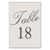 Numéro De Table Mariage Simple Couleur Uni Gris (Dos)
