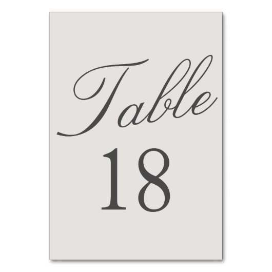 Numéro De Table Mariage Simple Couleur Uni Gris (Par défaut)