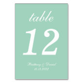 Numéro De Table Mariage Simple Écriture Blanche Calligraphie Vert (Par défaut)