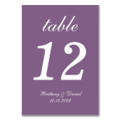 Numéro De Table Mariage simple élégant calligraphie violet poussié (Par défaut)