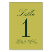 Numéro De Table Mariage Simple Élégant Chartreuse (Par défaut)