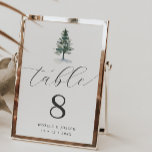 Numéro De Table Mariage simple et élégant<br><div class="desc">Numéro de table simple Elegant Pine Tree Mariage avec calligraphie.</div>