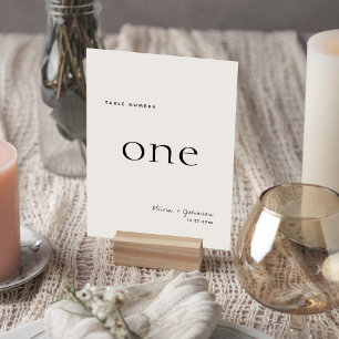 Numéro De Table Mariage simple minimaliste