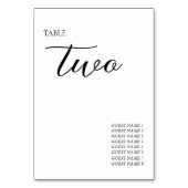 Numéro De Table Mariage simple minimaliste moderne (Dos)
