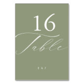 Numéro De Table Mariage Simple Moderne Vert Sauge et Blanc (Par défaut)