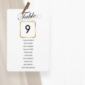 Numéro de table Mariage simple Or et tableau de si