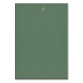 Numéro De Table Mariage simple, vert et or (Dos)