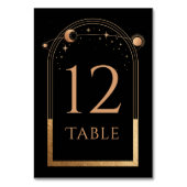 Numéro De Table Mariage Soleil Lunaire Or Noir Céleste (Dos)
