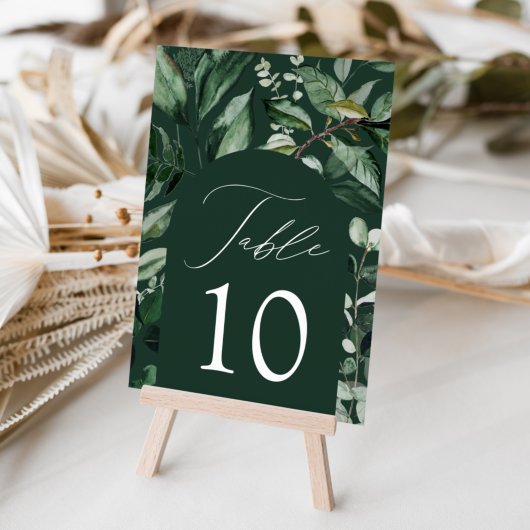 Numéro De Table Mariage sous l'arche de verdure luxuriante