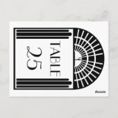 Numéro de table mariage Style Art Déco noir et bla (Dos)