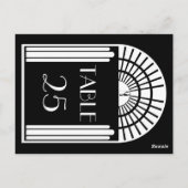 Numéro de table mariage Style Art Déco noir et bla (Dos)