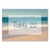 Numéro De Table Mariage sur la plage Aqua (Dos)